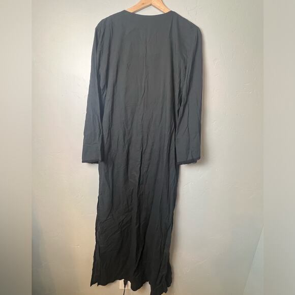 Celia Dragouni Embroidered Long-Sleeve Maxi Dress Medium - Picture 6 of 6